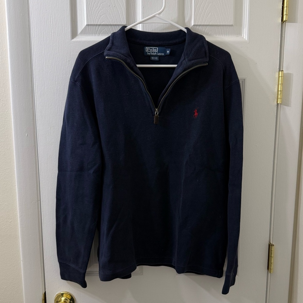 Ralph Lauren Men's Dark Blue Zip-Up Sweater